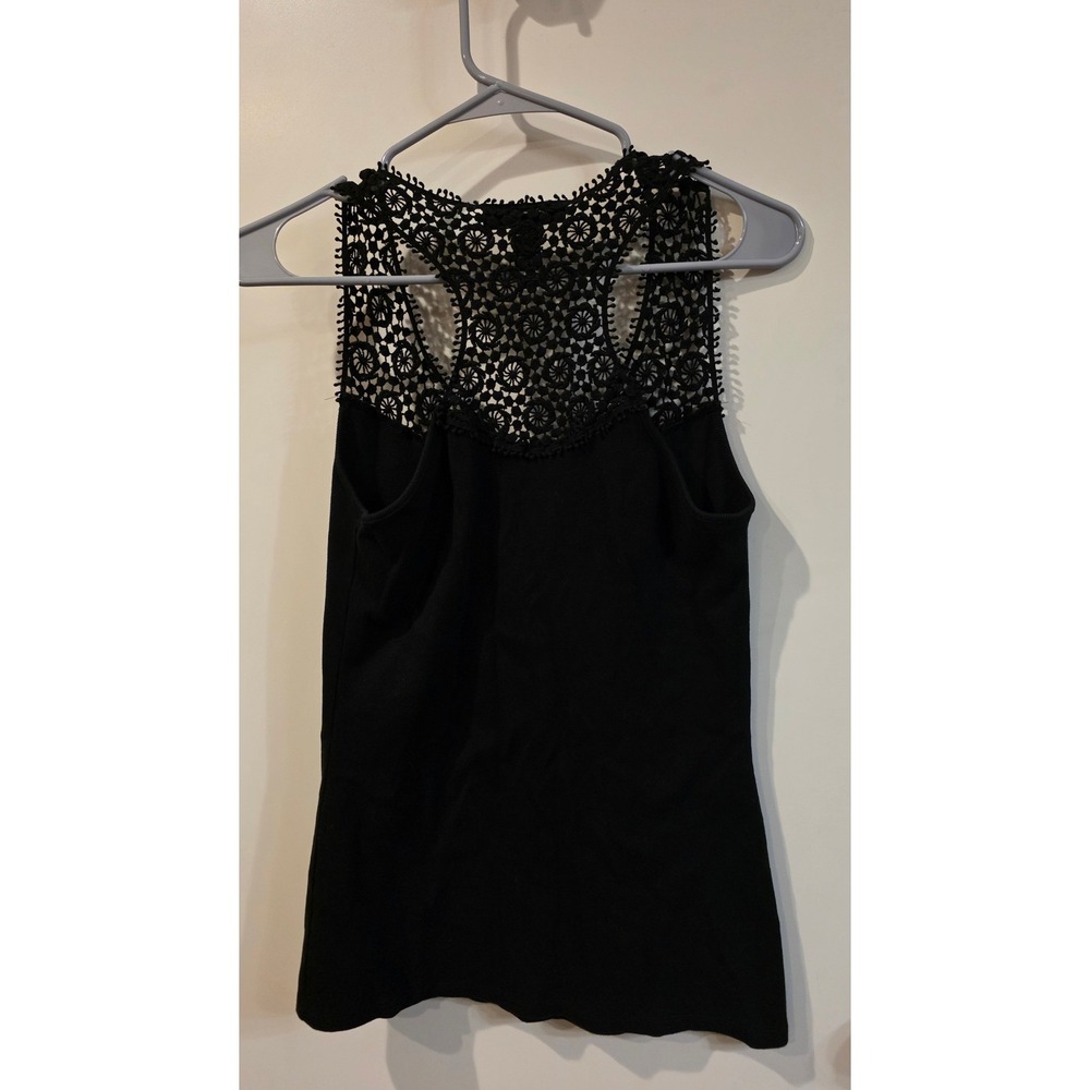 INC Black Crochet Lace Racerback Tank Top